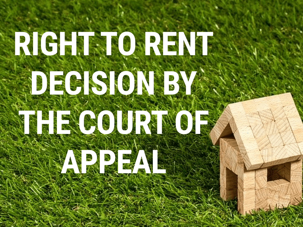 Right to Rent decision by the Court of Appeal Perrin Myddelton